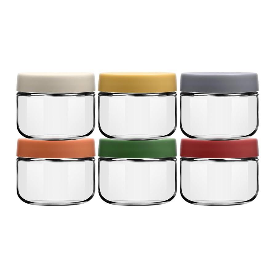 8oz Glass Jars with Lids 1 Cup Small Food Containers for Chia Pudding Jam Snack Yogurt Overnight ... | Amazon (US)