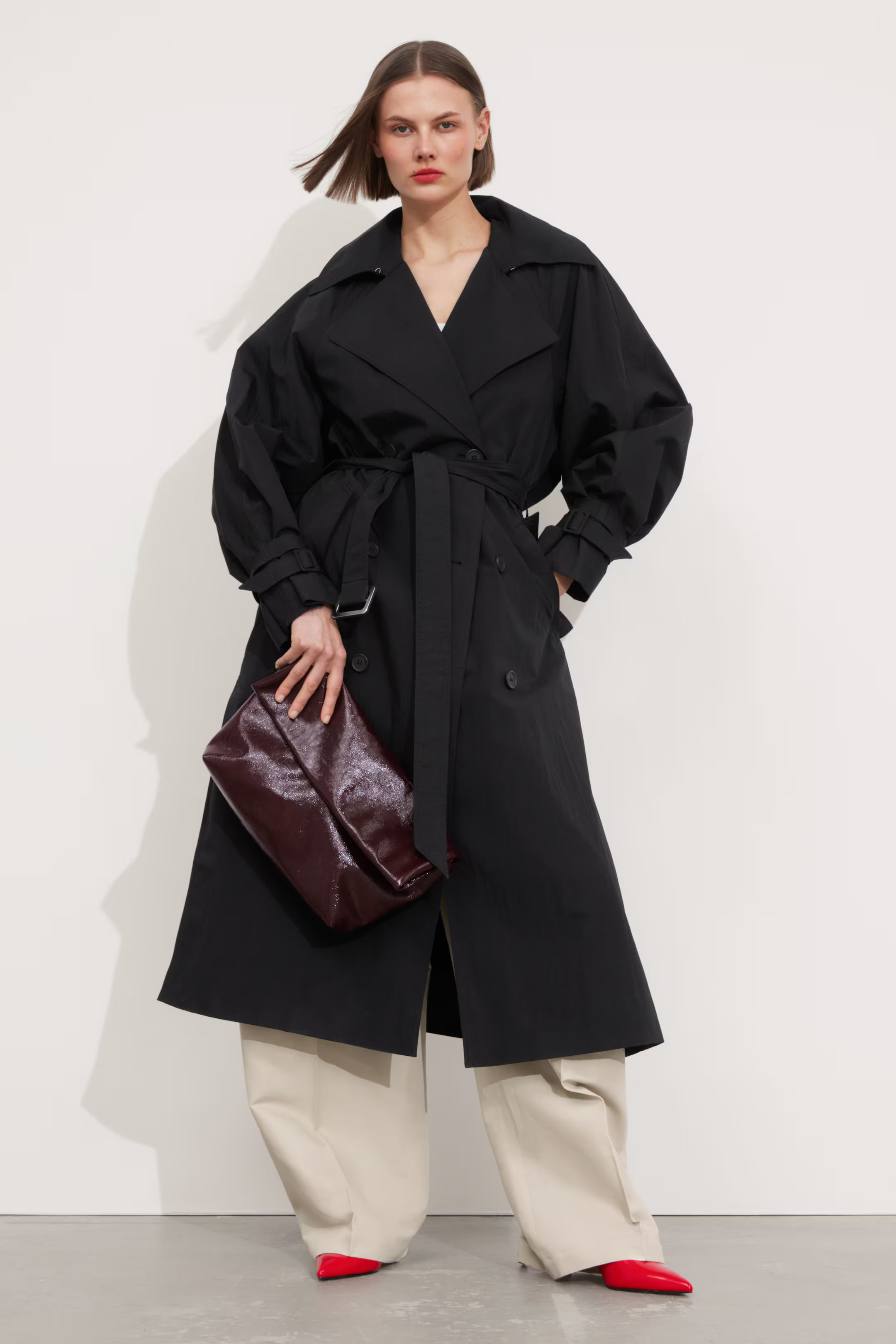 Crinkle-Effect Trench Coat | H&M (UK, MY, IN, SG, PH, TW, HK)