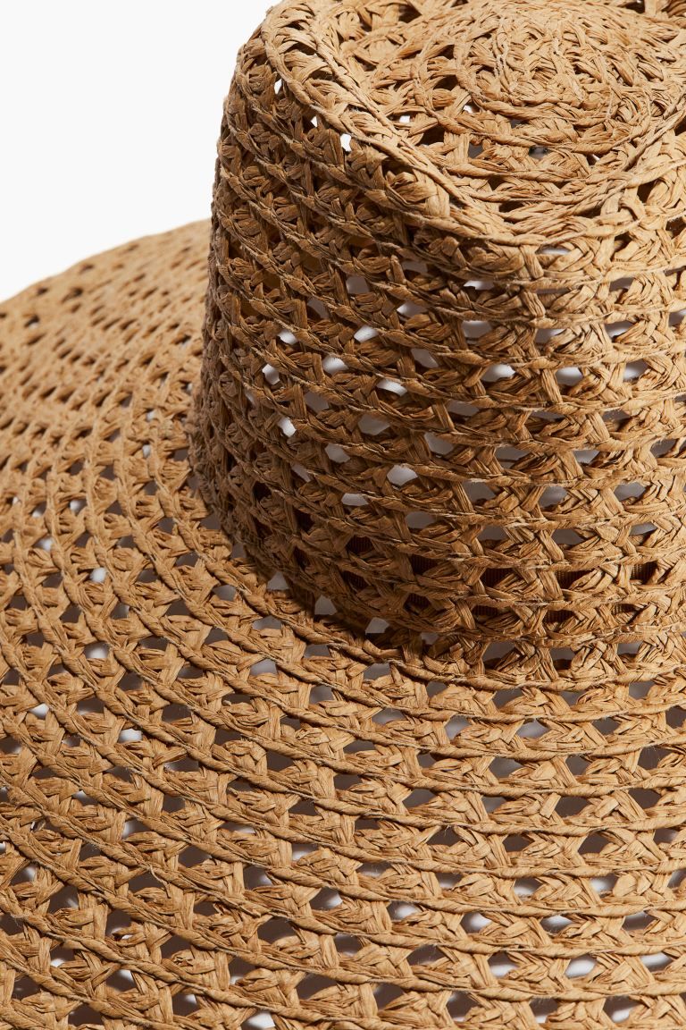 Wide Brim Straw Hat - Beige - Ladies | H&M US | H&M (US + CA)