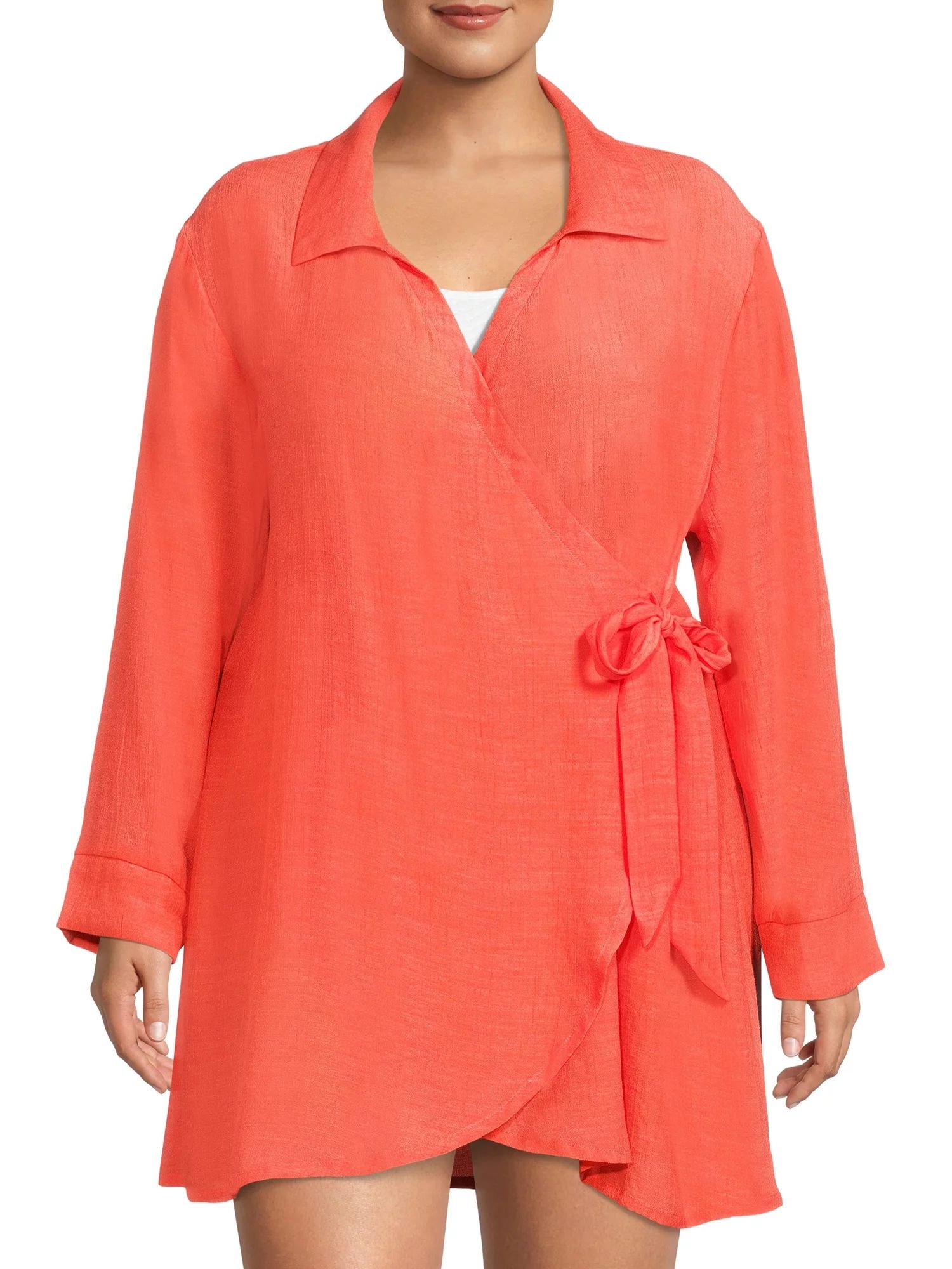 Time and Tru Women's and Women's Plus Wrap Cover-Up - Walmart.com | Walmart (US)