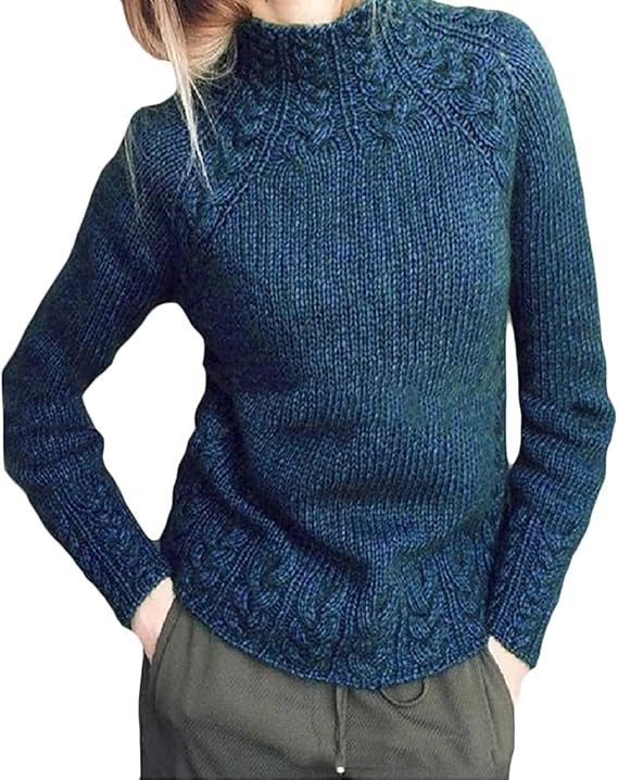 Women's Mock Neck Sweater Slim Long Sleeve Ribbed Knit Pullover Tops | Amazon (US)