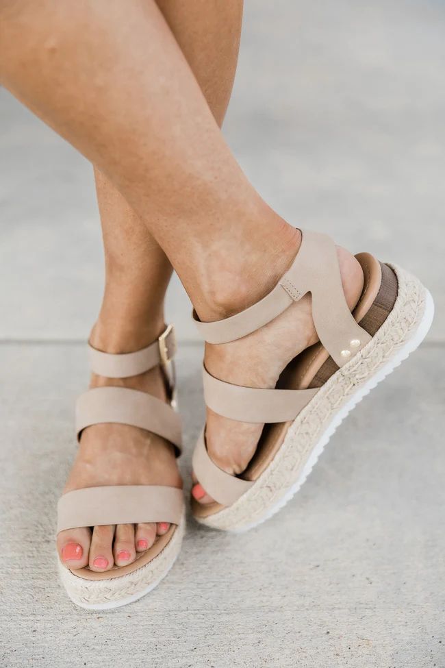 Annika Taupe Platform Wedge | The Pink Lily Boutique
