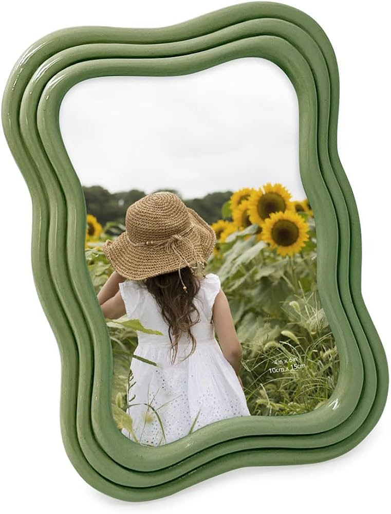 Isaac Jacobs 4x6 Green Curved Deco Frame for Tabletop and Wall Display, Decorative Art, Design, H... | Amazon (US)