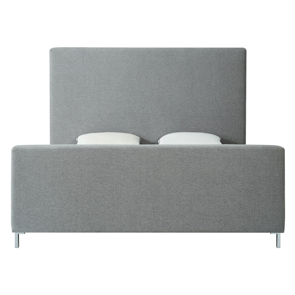 Solid Wood King Upholstered Linen Bed In Gray | 1stopbedrooms