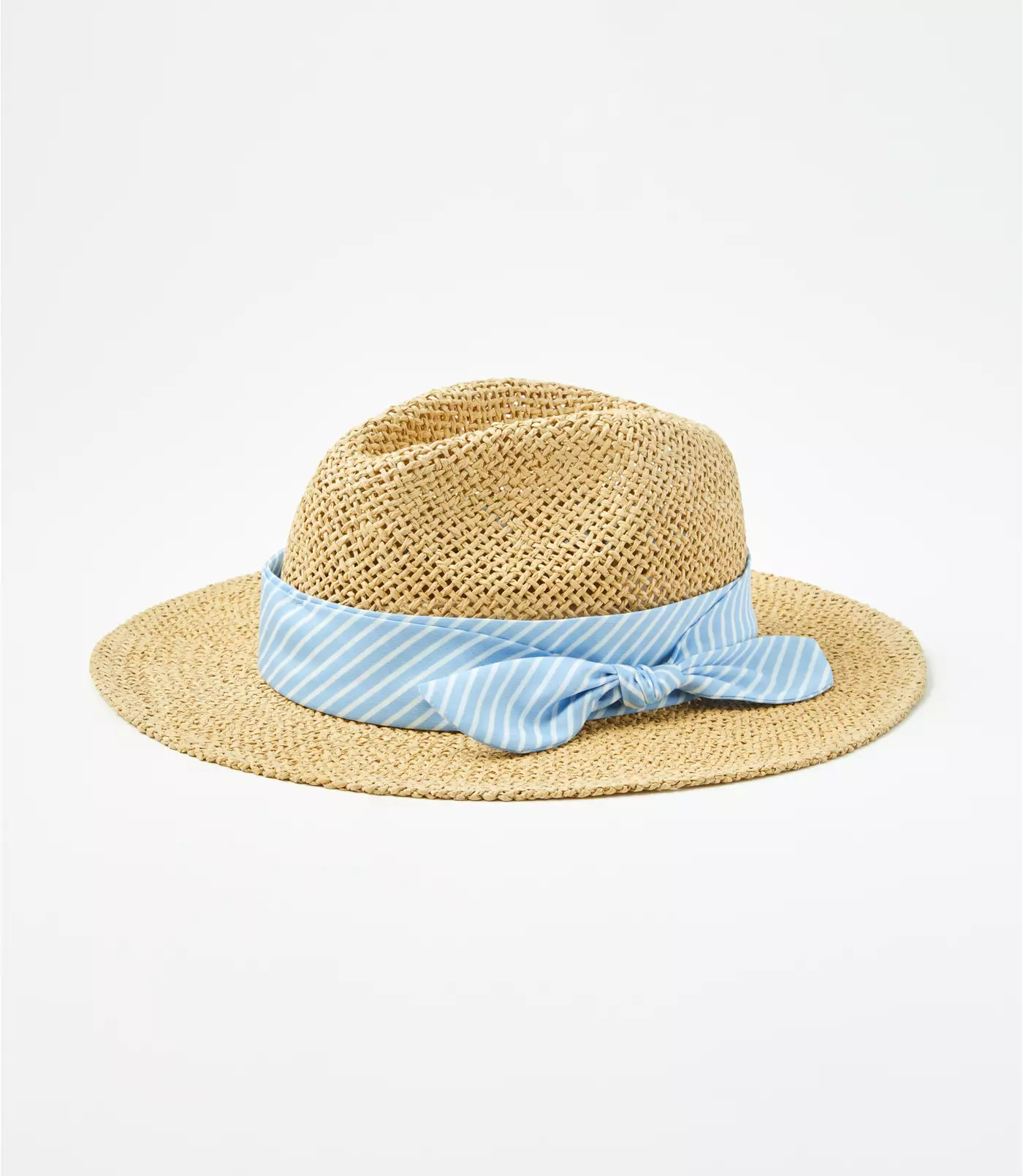 Striped Tie Straw Fedora | LOFT | LOFT