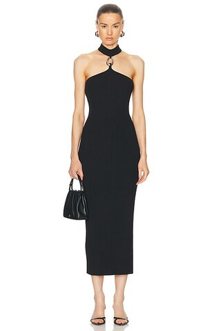 SIMKHAI Arya Halter Dress in Black | FWRD | FWRD 