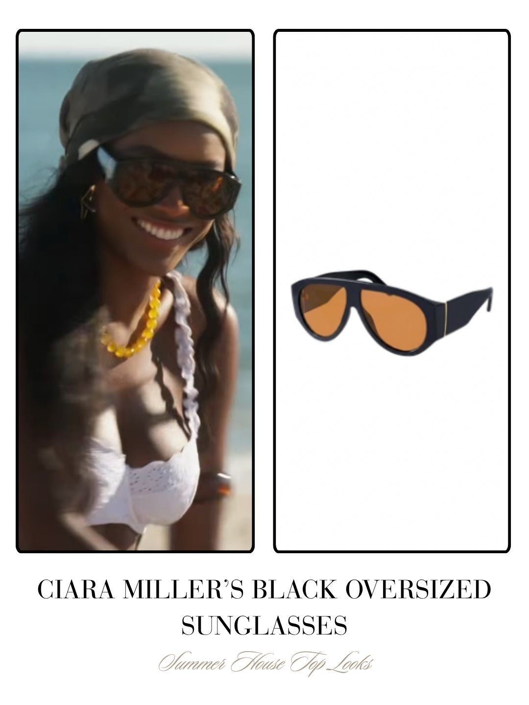 Ciara Miller’s Black Oversized Sunglasses