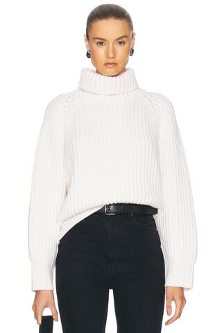 Enza Costa Chunky Turtleneck Sweater in Cream | FWRD 