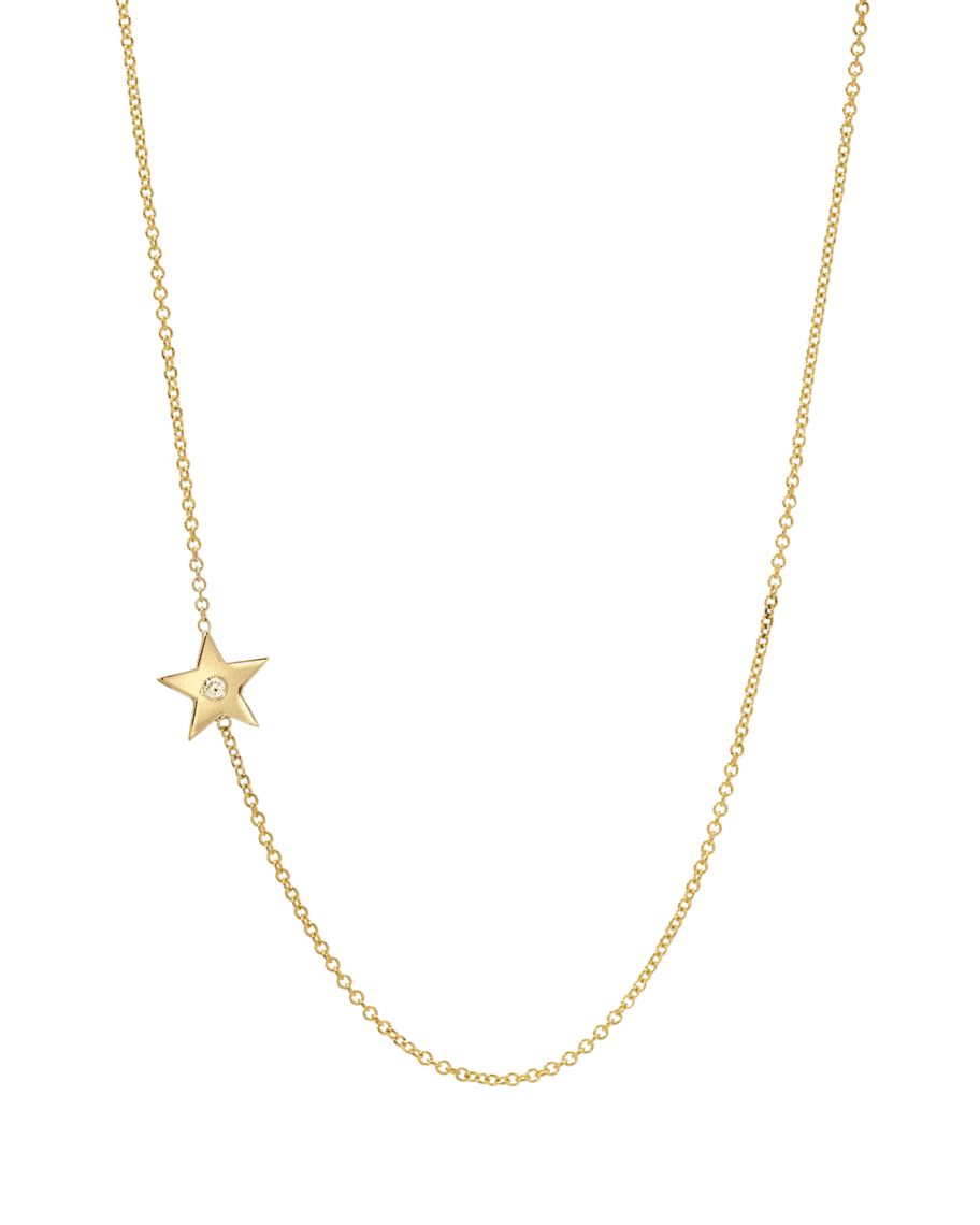 14k Gold Asymmetric 1-Diamond Star Necklace | Neiman Marcus