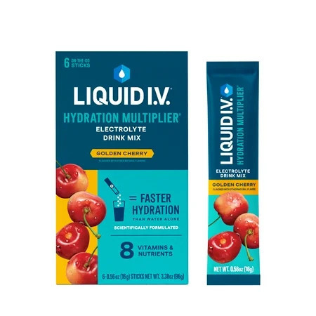 Liquid I.V.® Golden Cherry Hydration Multiplier® Powdered Electrolyte Drink Mix, 6 Count Packets | Walmart (US)