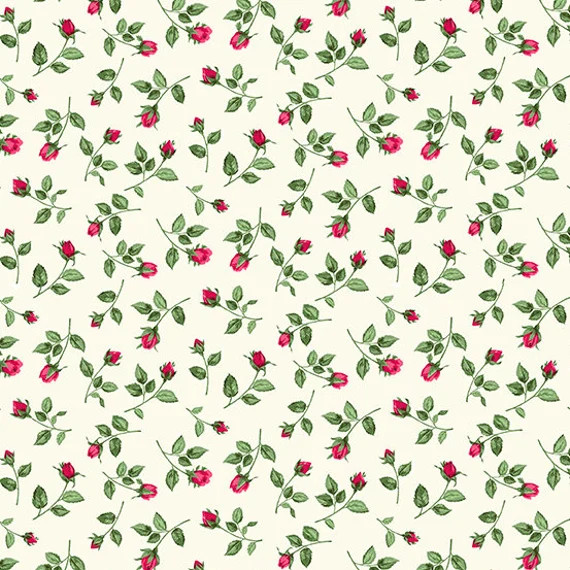 Red floral fabric by half yard, flower cotton, red rose quilting cotton, rose bud quilting fabric... | Etsy (CAD)