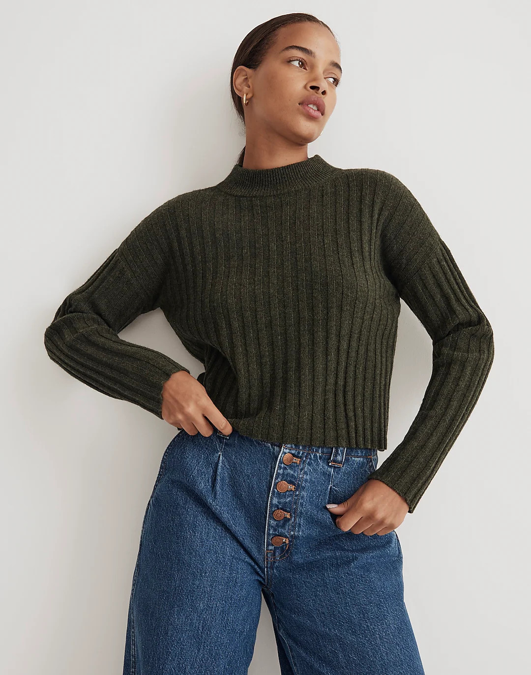 Mockneck Crop Sweater | Madewell