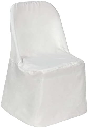 TABLECLOTHSFACTORY Ivory Folding Chair Cover-Flat-Pack of 5 | Amazon (US)