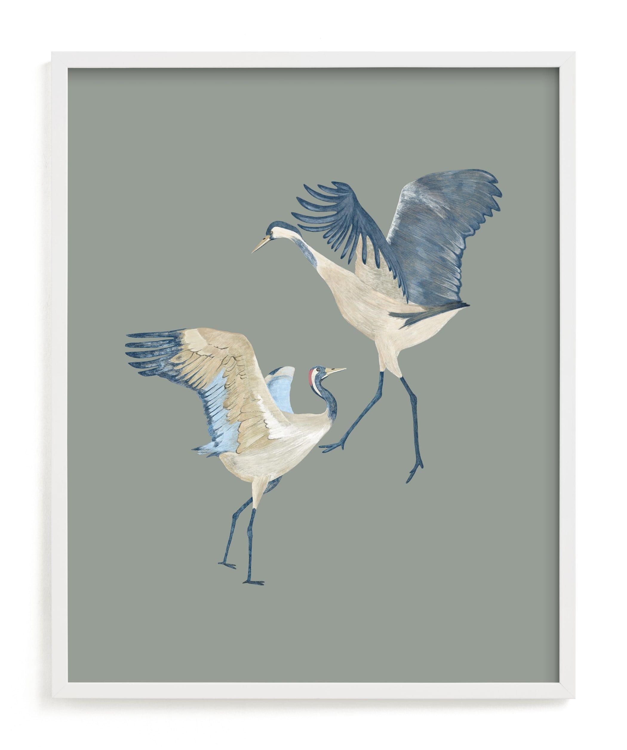 "Crane dance" - Drawing Limited Edition Art Print by Nina Leth. | Minted