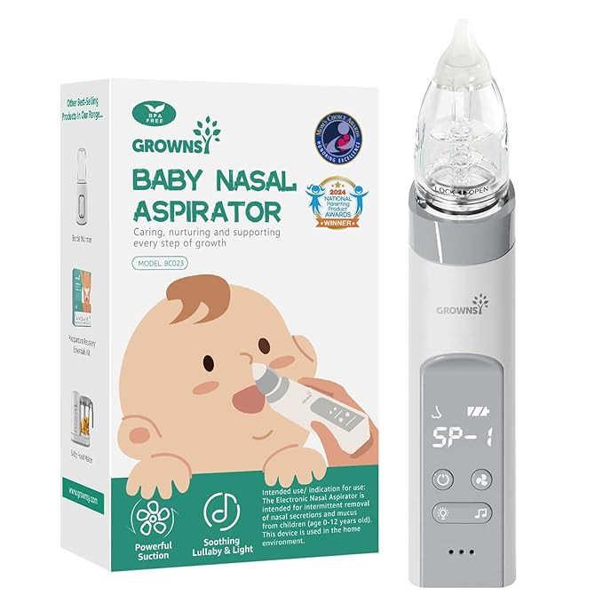 GROWNSY Nasal Aspirator for Baby, Electric Baby Nose Sucker with Larger Suction Chamber and More ... | Amazon (US)