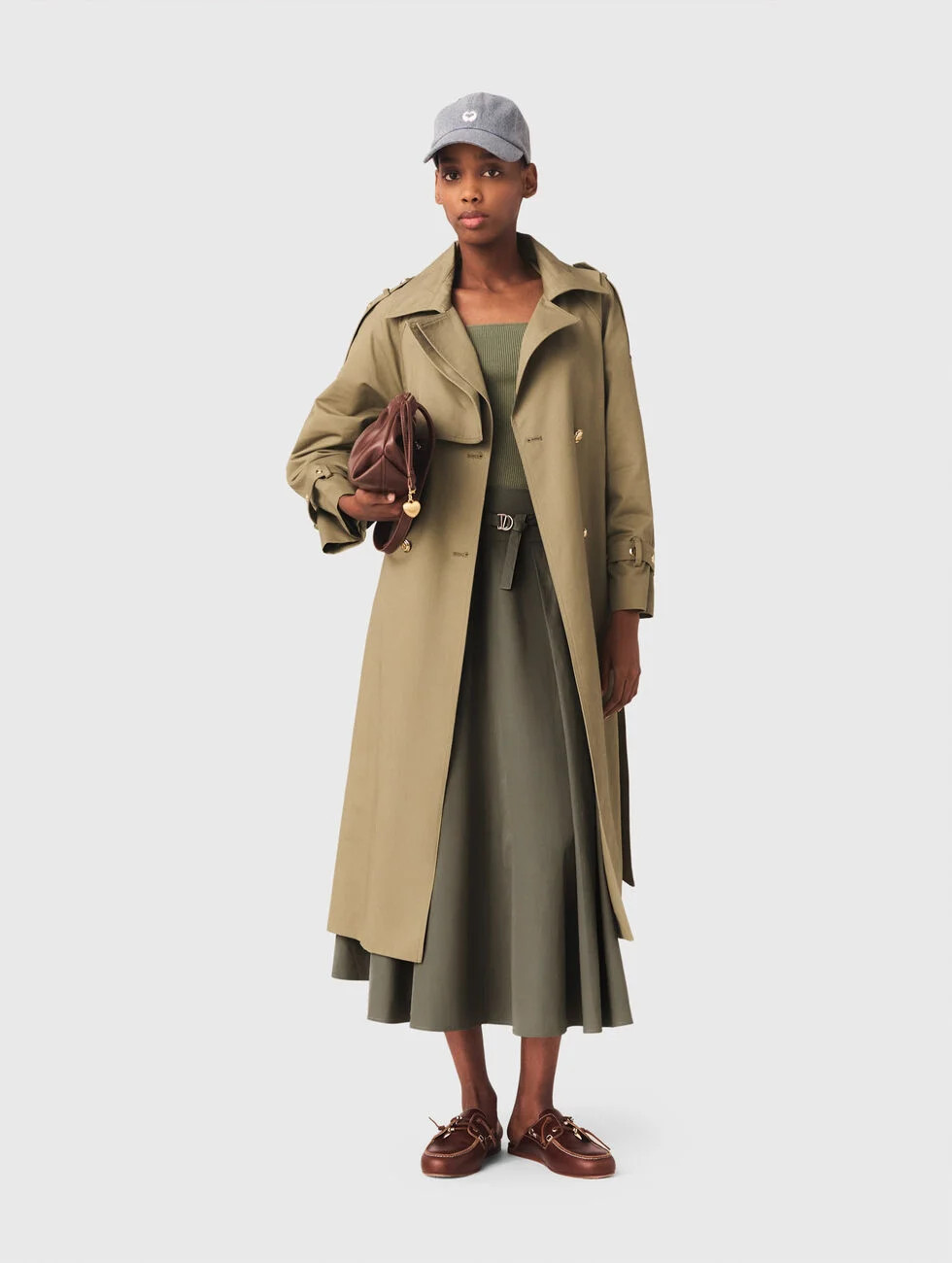 Studded trench coat Brown for Women | Maje | Maje US
