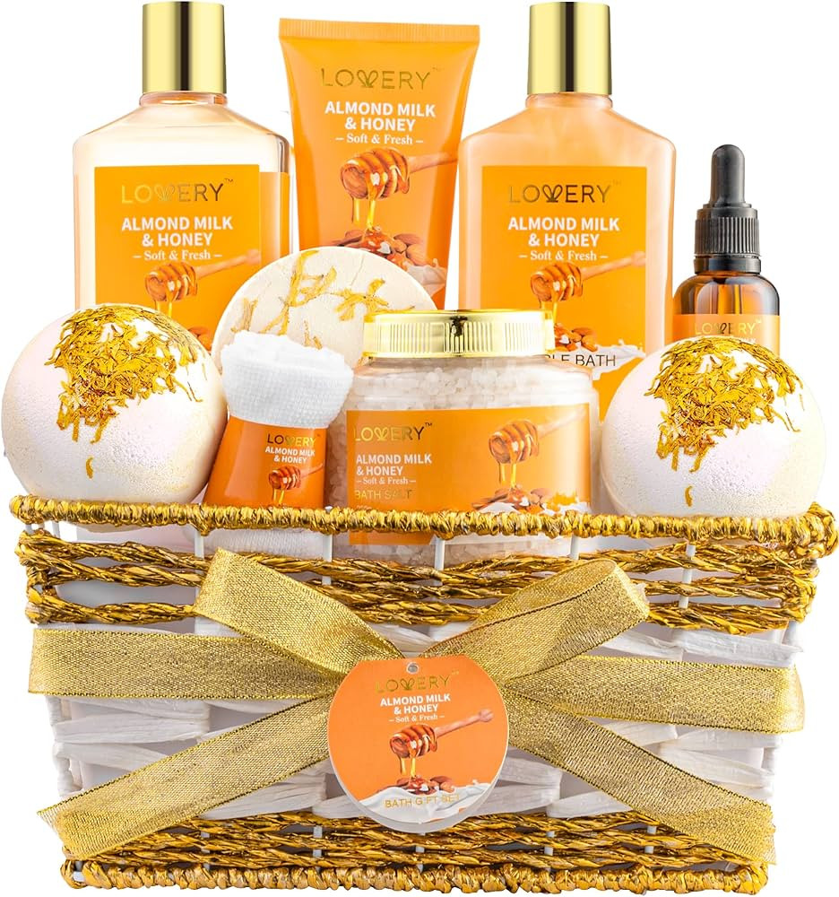 Gift Basket for Women, Mother's Day Gifts, 10Pc Almond Milk & Honey Beauty & Personal Care Set, H... | Amazon (US)