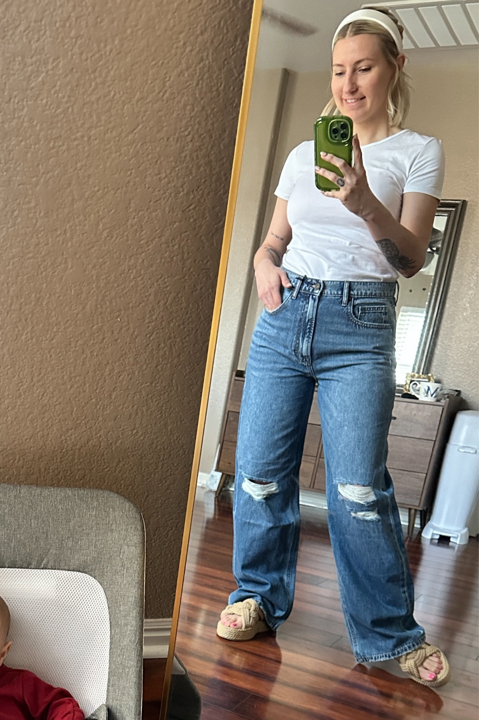 Vici Collection distressed high rise straight jeans and our favorite baby bouncer

#LTKbaby #LTKhome #LTKfindsunder100