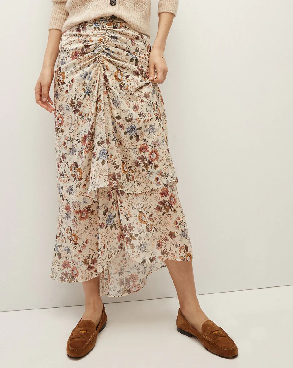 Sira Floral Silk-Georgette Skirt | Veronica Beard