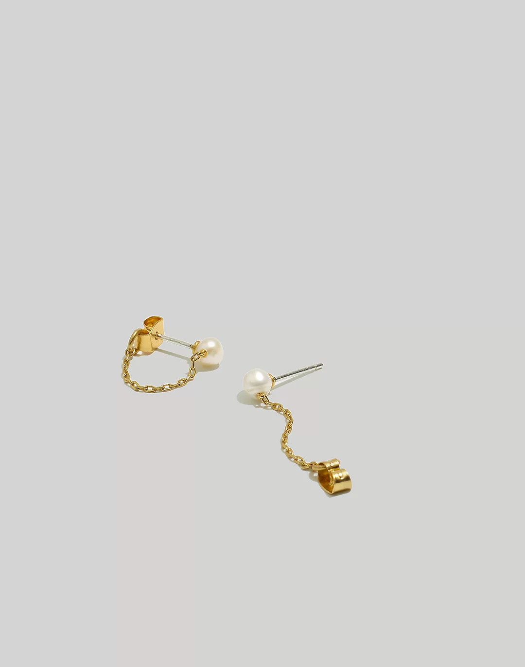 Freshwater Pearl Chain Stud Earrings | Madewell