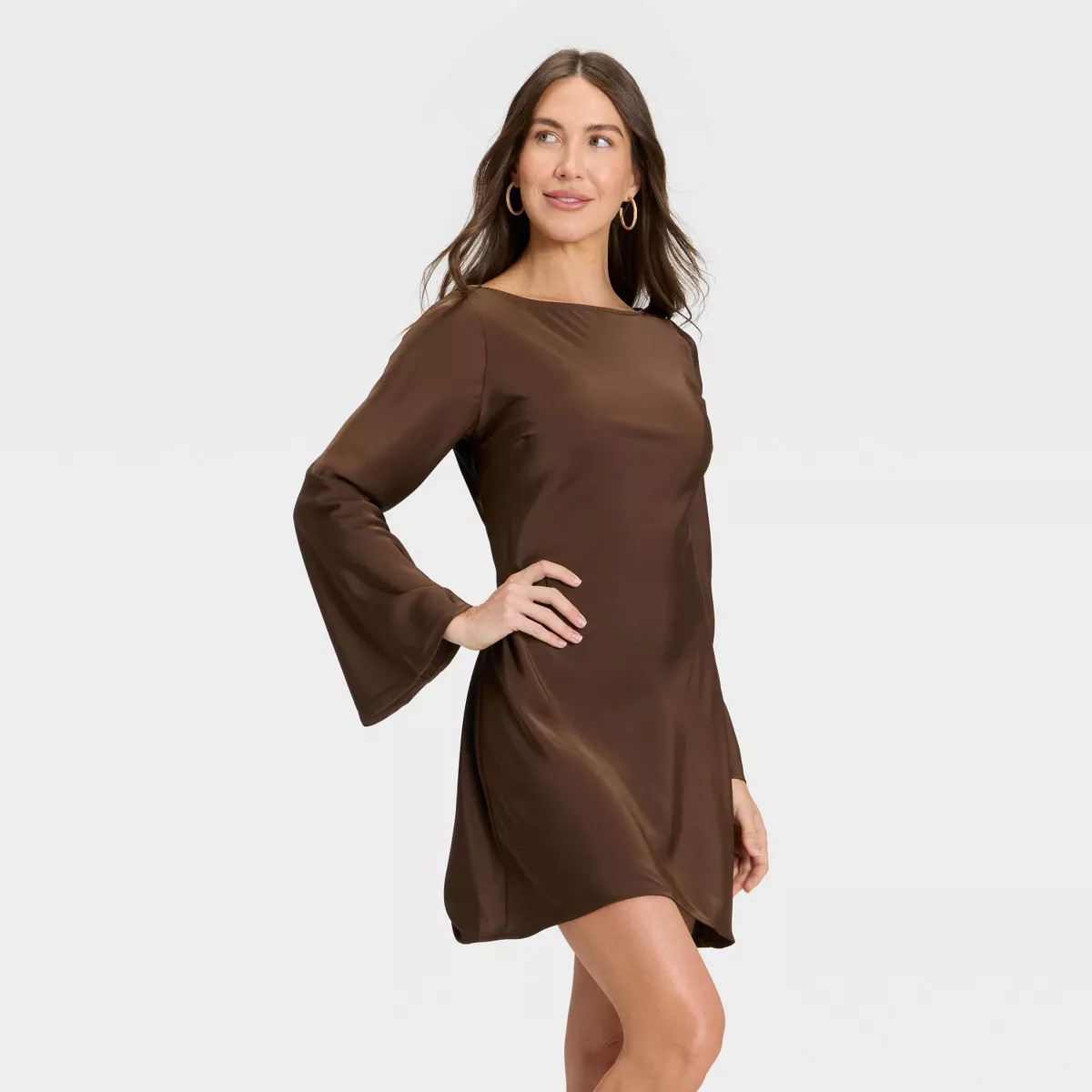 Women's Twist Back Mini Dress - A New Day™ Brown S | Target