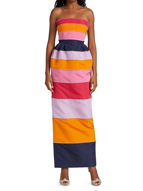 Strapless Striped Gown | Saks Fifth Avenue