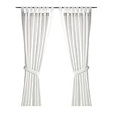 Ikea Curtains with tie-backs, 1 pair, bleached white 55x118 ", 2222.2925.414 | Amazon (US)