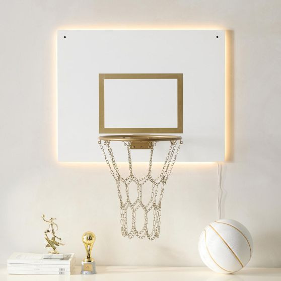 Backlit LED Gold Basketball Hoop (30"x24") | Pottery Barn Teen