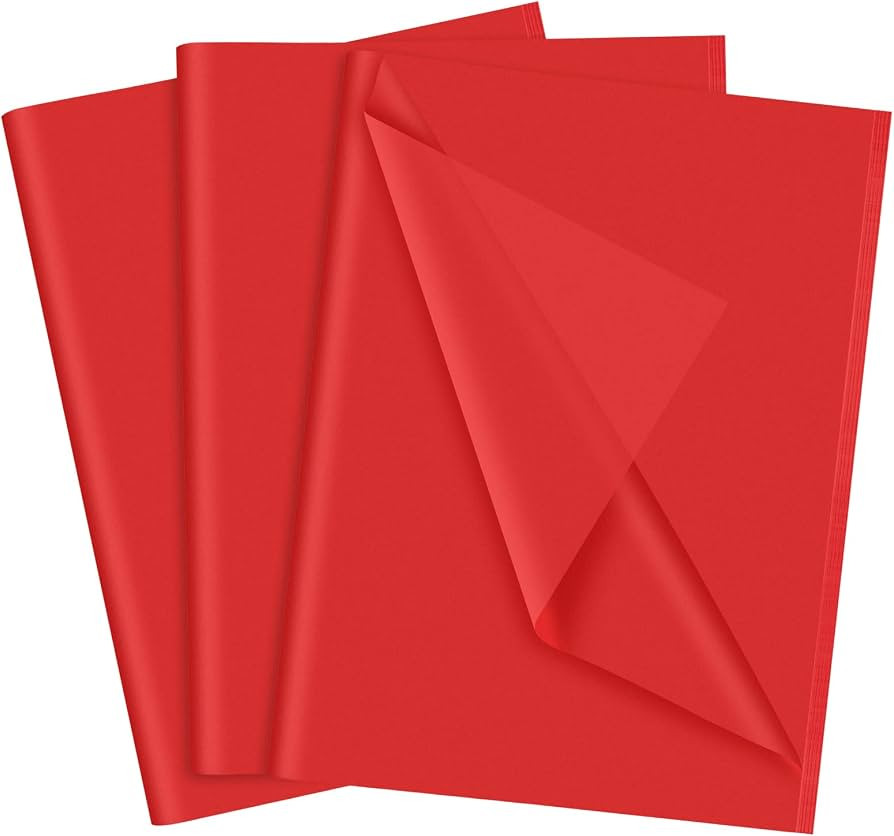 NEBURORA 60 Sheets Red Tissue Paper Set Christmas Gift Wrap Paper | Amazon (US)