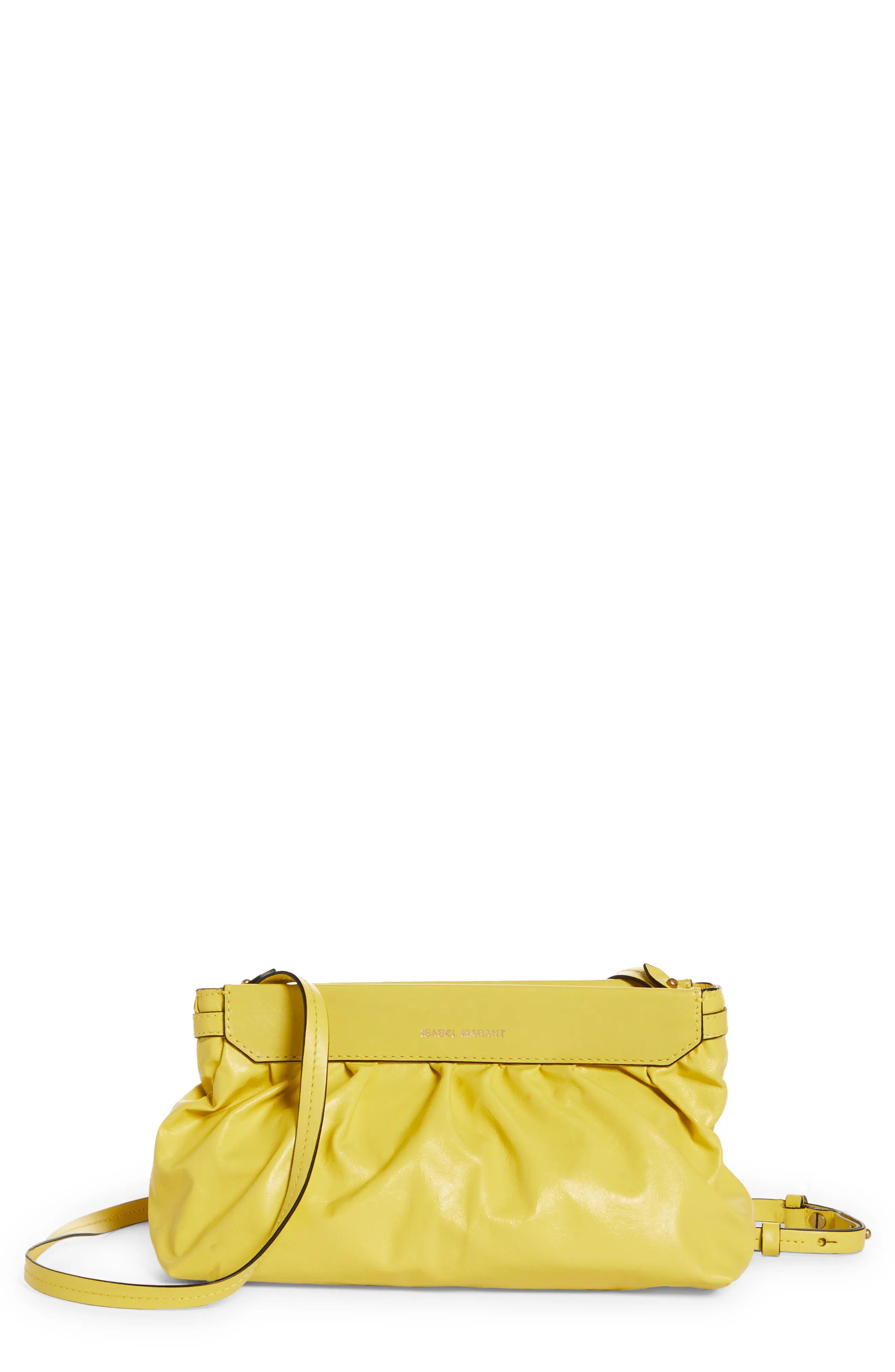 Isabel Marant Luzes Leather Crossbody Bag in Yellow at Nordstrom | Nordstrom