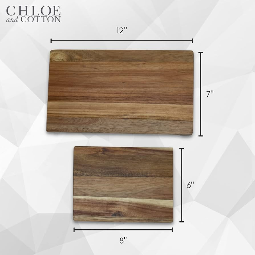 Chloe and Cotton | Set of 2 Natural Acacia Wood Pedestal Stands | Perfect Kitchen and Bathroom Ri... | Amazon (US)