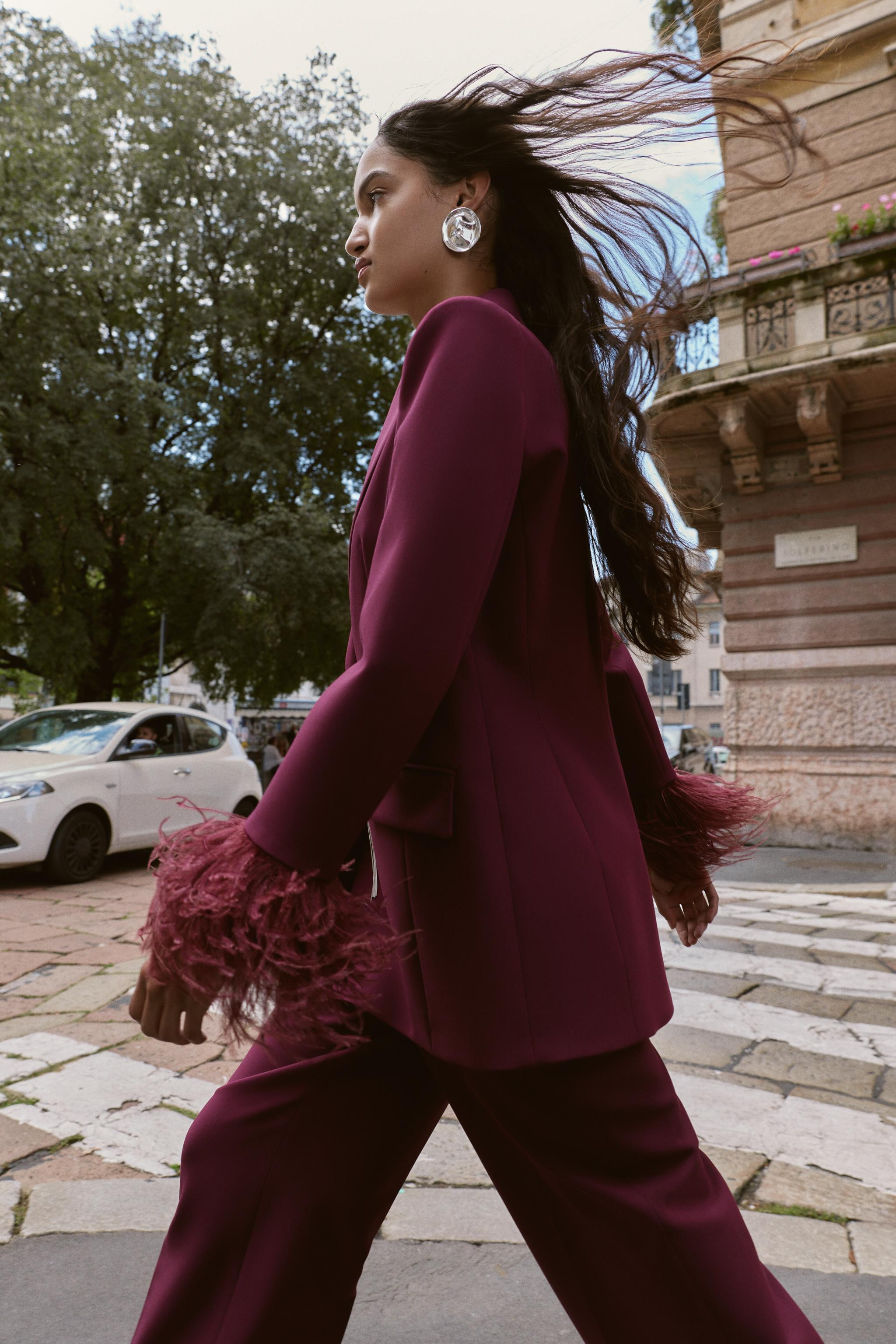 FEATHER CUFF BLAZER | Zara US