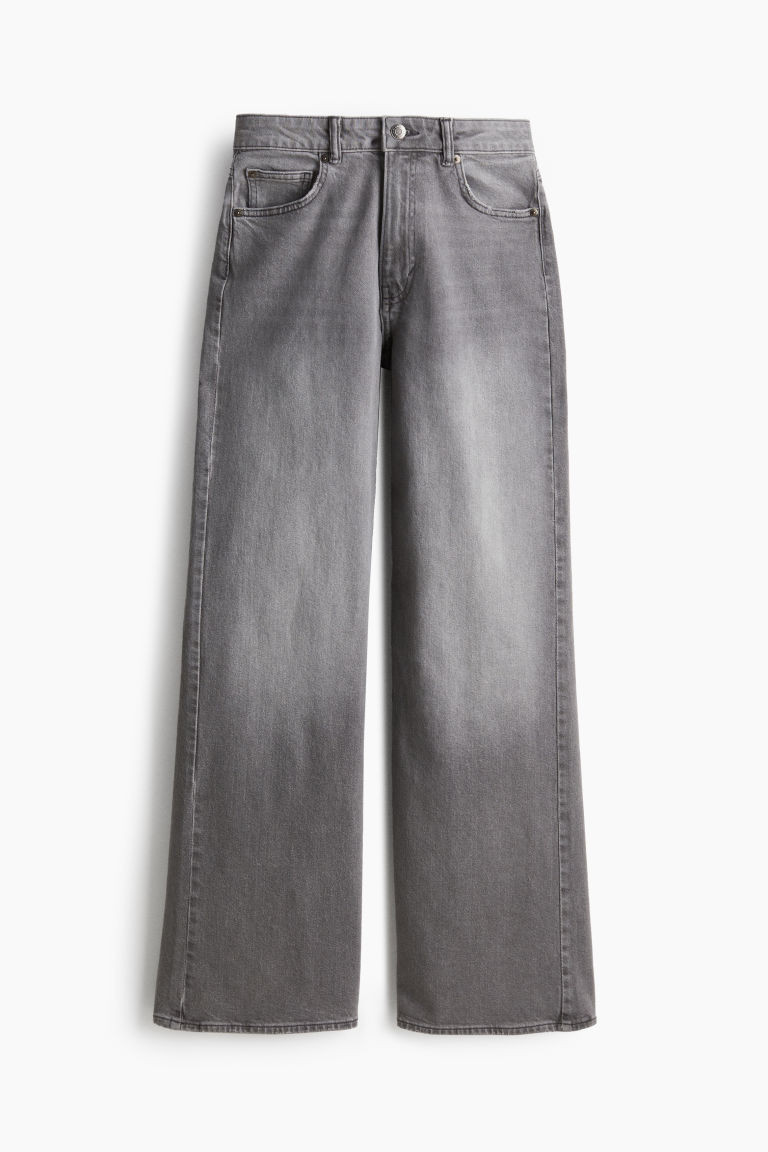 H & M - Wide High Jeans - Grau - Damen | H&M (DE, AT, CH, NL, FI)