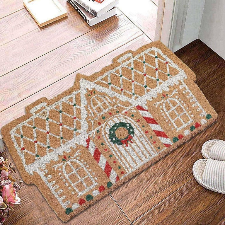Inevnen Merry Christmas Doormats Fashion Reindeer Gingerbread House Print Entryway Rugs Non-Slip ... | Walmart (US)