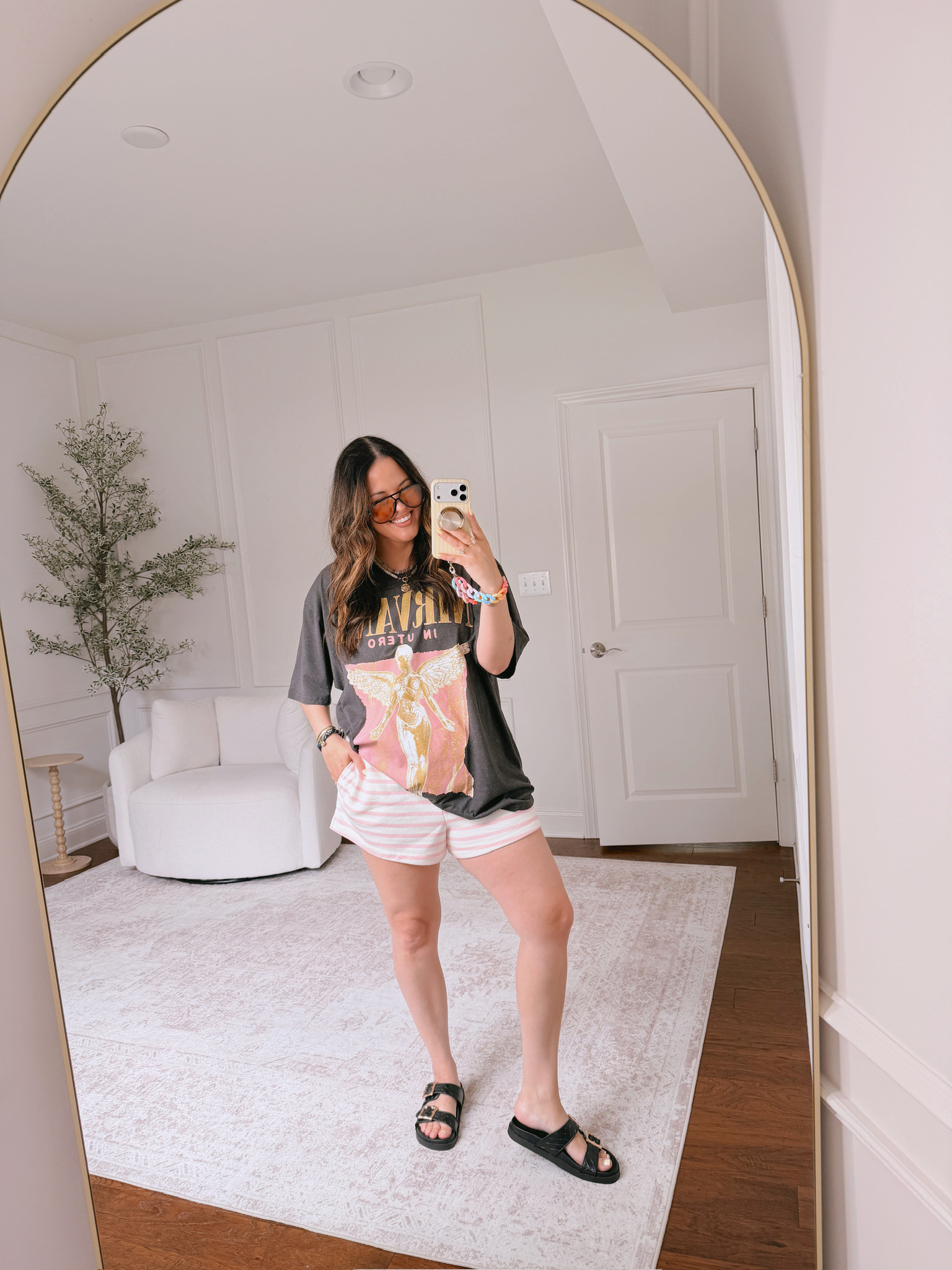 wearing a large in the top, XL in the shorts 

 #LTKSeasonal #LTKMidsize