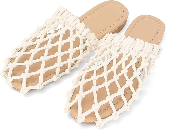 SOVANYOU Womens Slip on Mesh Flat Sandals Woven Mules Dressy Braided Flats Summer Beach Casual Cl... | Amazon (US)