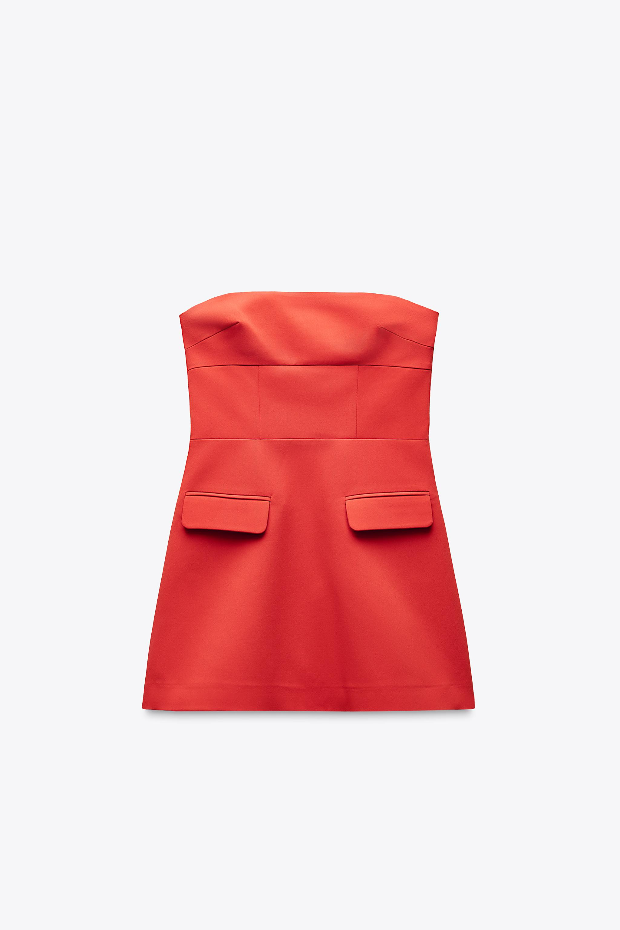 STRAPLESS LAPEL DRESS | Zara US