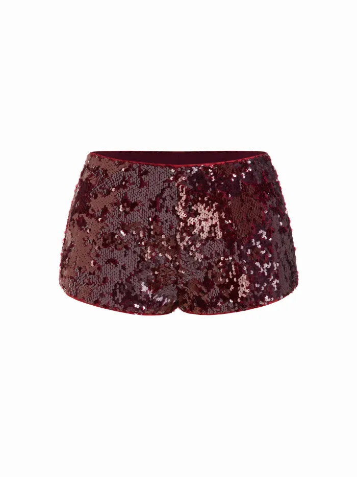 Woven Sequin Low Rise Micro Shorts For Party/Clubbing | Cider