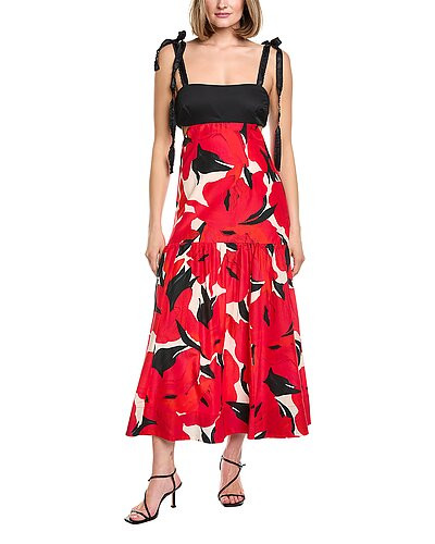 Selna Silk-Blend Midi Dress | Rue La La