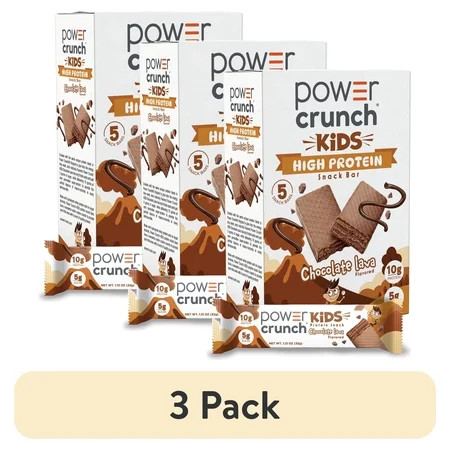(3 pack) Power Crunch KIDS Chocolate Lava Bars 5.6 oz | Walmart (US)