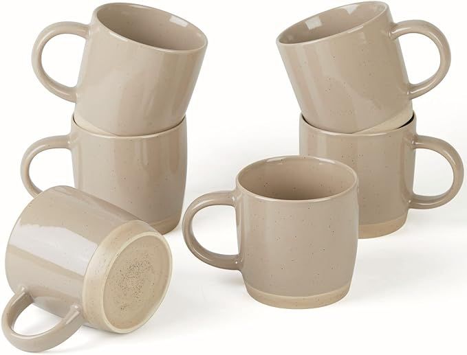famiware Coffee Mugs for 6, 12 oz Mug Set, Dringking Cup with Handle for Coffee, Tea, Cocoa, Milk... | Amazon (US)