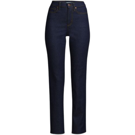 Women's Petite Recover High Rise Straight Leg Ankle Blue Jeans | Lands' End (US)