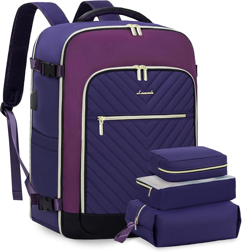 Amazon.com: LOVEVOOK Large Travel Backpack for Women, TSA Carry on Backpack for Airplanes, 40L Personal Item Travel Bag for Women fits 17" Laptop,Waterproof Carry on Bag Airplane Approved with 3 Packing Cubes : Electronics | Amazon (US)