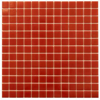 Dune Glossy Candy Red 12 in. x 12 in. Glass Mosaic Wall and Floor Tile (20 sq. ft./case) (20-pack) | The Home Depot
