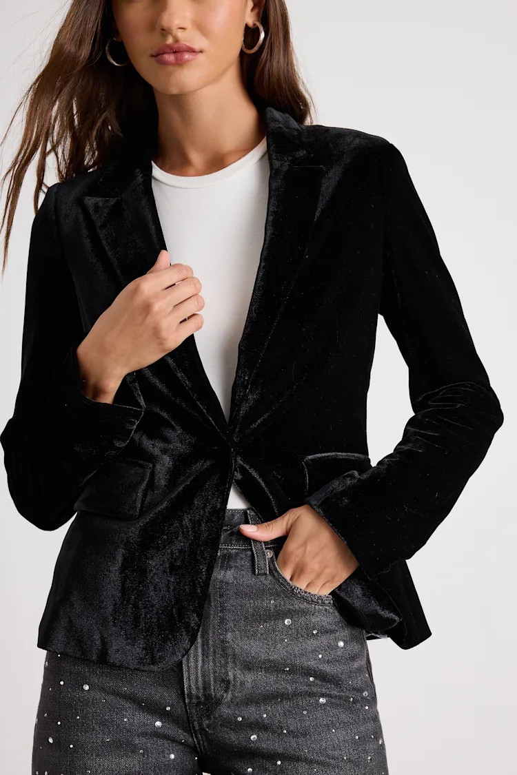 Cashton Black Velvet Blazer | Lulus