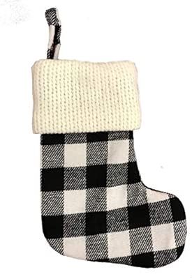 st. Nicholas Square 7 Mini Christmas Stocking Buffalo Plaid Black and White | Amazon (US)