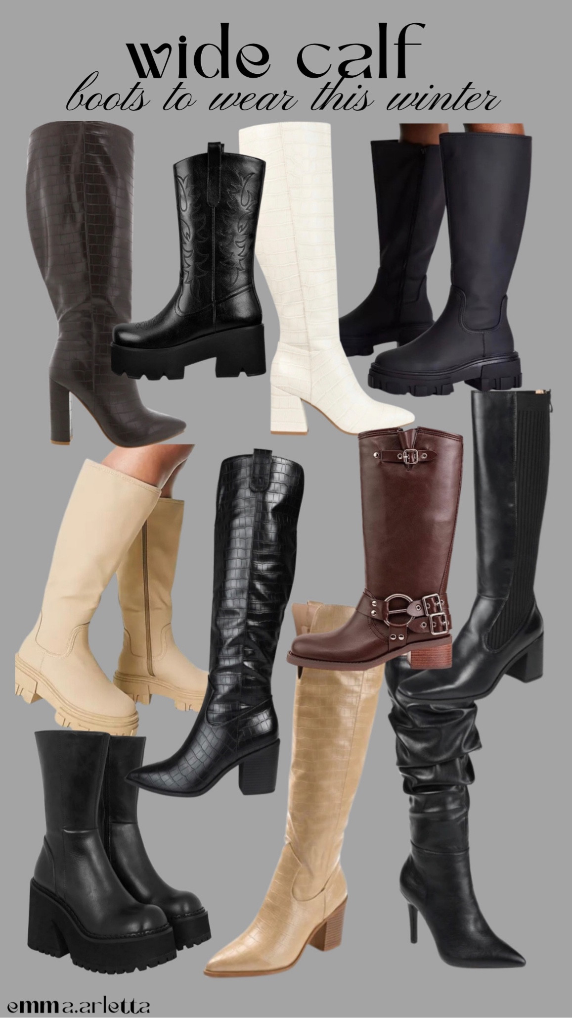 Wide Width Pointed Toe Croc Knee … curated on LTK