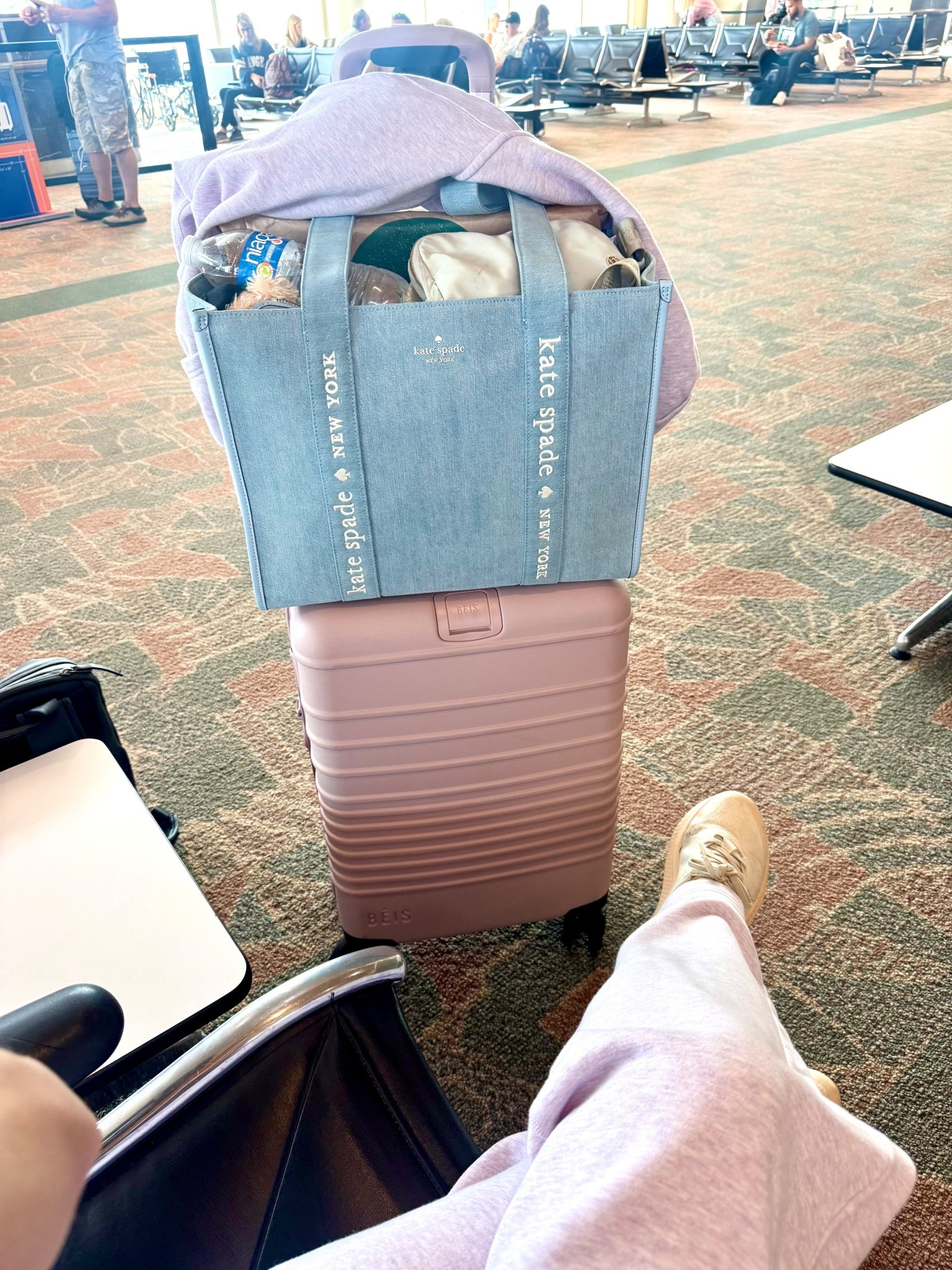 Off again ✈️
The tote size is out of stock, but I also have the mini I tagged! Jacket is regular length in the lavender. 

#LTKTravel