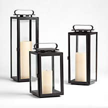 Walker Black Metal Candle Lantern 17.75" + Reviews | Crate & Barrel | Crate & Barrel