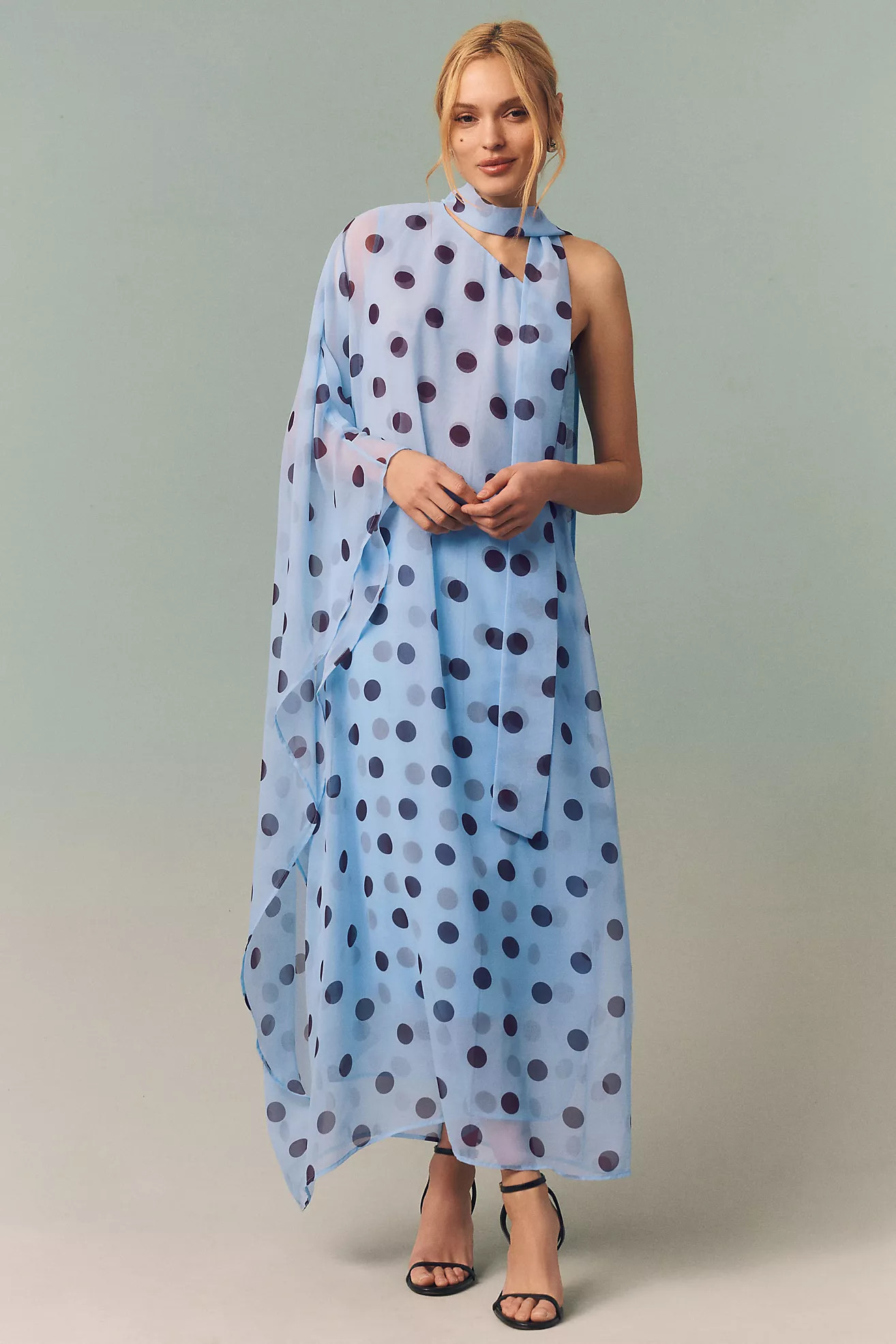 Endless Rose Polka Dot One-Shoulder Maxi Dress | Anthropologie (US)